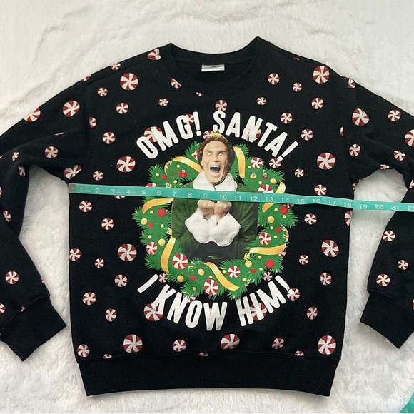 Buddy the Elf Peppermint Ugly Christmas Sweater - Picture 2 of 5